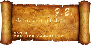 Fürster Emilián névjegykártya